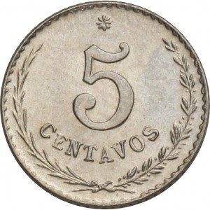 Реверс монеты Парагвай, 5 сентаво, 1900-1903