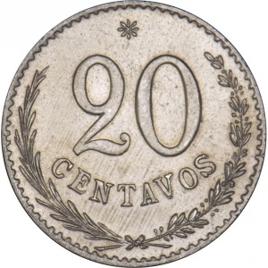 Реверс монеты Парагвай, 20 сентаво, 1900-1903