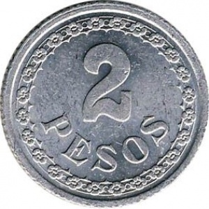 Реверс монеты Парагвай, 2 песо, 1938