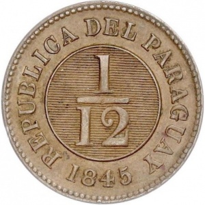 Реверс монеты Парагвай, 1/12 реала, 1845
