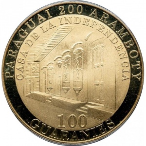 Аверс монеты Парагвай, 100 гуарани, 2011, 200 лет Независимости Парагвая