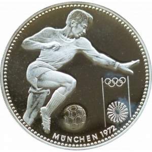 Реверс монеты Парагвай, 150 гуарани, 1972, XX летние Олимпийские Игры, Мюнхен 1972 - Футбол