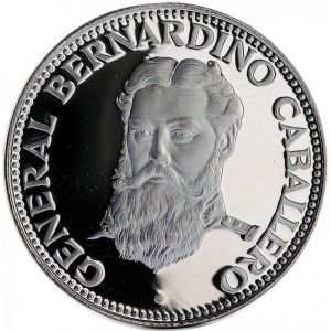 Реверс монеты Парагвай, 150 гуарани, 1973, Бернардино Кабальеро