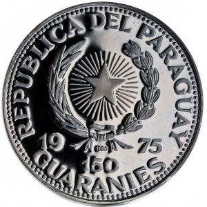 Аверс монеты Парагвай, 150 гуарани, 1975, Миссии Аполлон - Аполлон-15
