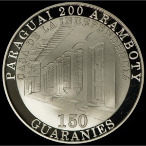 Аверс монеты Парагвай, 150 гуарани, 2011, 200 лет Независимости Парагвая