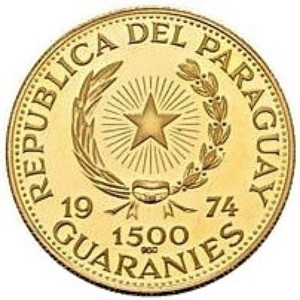 Аверс монеты Парагвай, 1500 гуарани, 1974, Вильгельм Телль