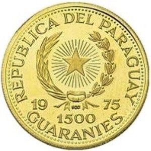Аверс монеты Парагвай, 1500 гуарани, 1975, Миссии Аполлон - Аполлон-11