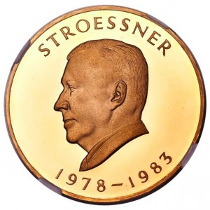 Реверс монеты Парагвай, 70.000 гуарани, 1978, 6-й срок президента Альфредо Стресснера