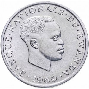 Аверс монеты Руанда, 1 франк, 1969