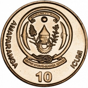 Аверс монеты Руанда, 10 франков, 2009