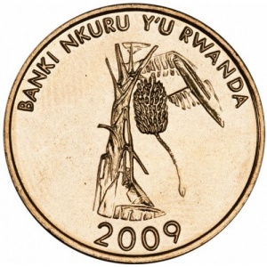 Реверс монеты Руанда, 10 франков, 2009