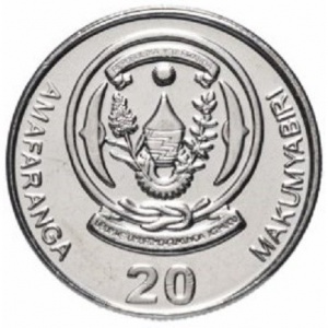 Аверс монеты Руанда, 20 франков, 2009