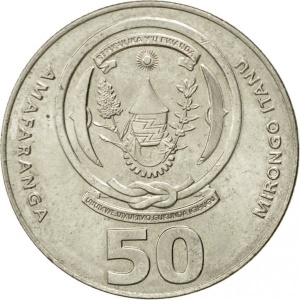 Аверс монеты Руанда, 50 франков, 2003