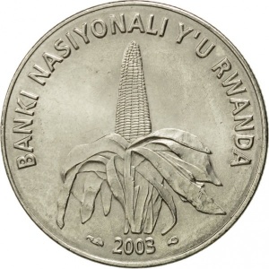 Реверс монеты Руанда, 50 франков, 2003