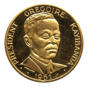 Аверс монеты Руанда, 25 франков, 1965, 4-я годовщина Независимости, президент Грегуар Кайибанда