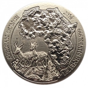 Реверс монеты Руанда, 50 франков, 2014, Импала