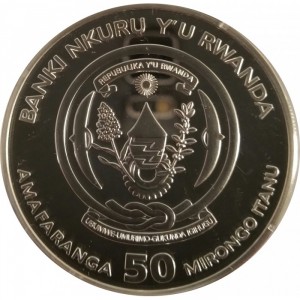 Аверс монеты Руанда, 50 франков, 2016, Сурикат