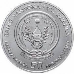 Аверс монеты Руанда, 50 франков, 2020, Корабль "Мейфлауэр" /Античная отделка/