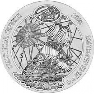 Реверс монеты Руанда, 50 франков, 2020, Корабль "Мейфлауэр" /Античная отделка/