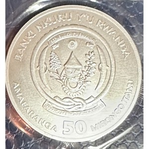 Аверс монеты Руанда, 50 франков, 2024, Леопард