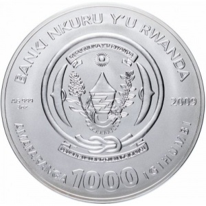 Аверс монеты Руанда, 1000 франков, 2009, Знаки зодиака - Телец