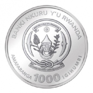 Аверс монеты Руанда, 1000 франков, 2010, Китайский гороскоп - год тигра