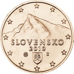 Аверс монеты Словакия, 2 евроцента, 2009-2026