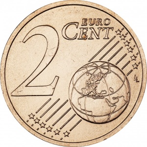 Реверс монеты Словакия, 2 евроцента, 2009-2026