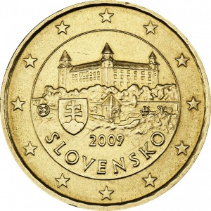 Аверс монеты Словакия, 10 евроцентов, 2009-2026