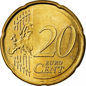 Реверс монеты Словакия, 20 евроцентов, 2009-2026