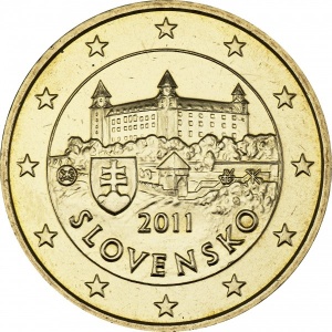 Аверс монеты Словакия, 50 евроцентов, 2009-2026