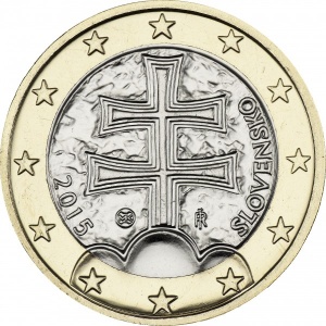 Аверс монеты Словакия, 1 евро, 2009-2026