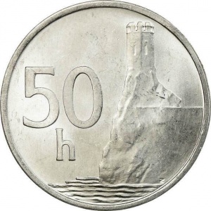 Реверс монеты Словакия, 50 геллеров, 1993-1995