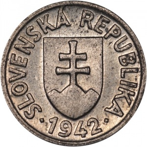 Аверс монеты Словакия, 5 геллеров, 1942