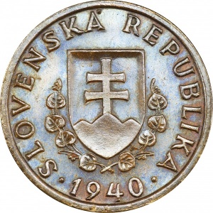 Аверс монеты Словакия, 20 геллеров, 1940-1942