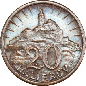 Реверс монеты Словакия, 20 геллеров, 1940-1942