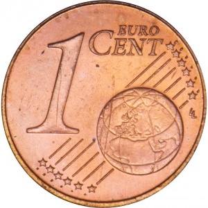 Реверс монеты Словакия, 1 евроцент, 2009-2026