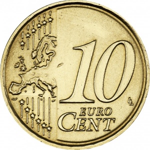 Реверс монеты Словакия, 10 евроцентов, 2009-2026