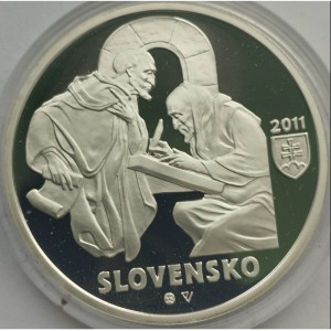Аверс монеты Словакия, 10 евро, 2011, 900 лет Основанию Зоборского Аббатства