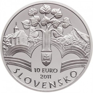 Аверс монеты Словакия, 10 евро, 2011, Меморандум словацкого народа