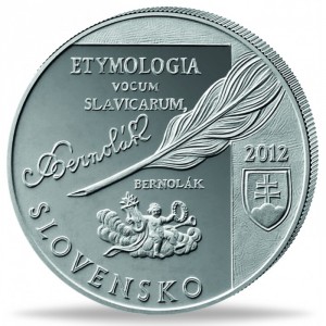 Аверс монеты Словакия, 10 евро, 2012, 250 лет со дня рождения Антона Бернолака