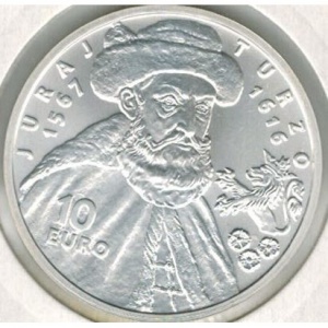 Реверс монеты Словакия, 10 евро, 2016, 400 лет со дня смерти Юрая Турзо