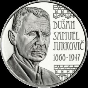 Реверс монеты Словакия, 10 евро, 2018, 150 лет со дня рождения Душана Юрковича