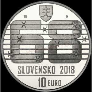 Аверс монеты Словакия, 10 евро, 2018, 50 лет Вводу войск в Чехословакию