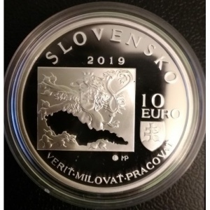 Аверс монеты Словакия, 10 евро, 2019, 100 лет со дня смерти Милана Растислава Штефаника