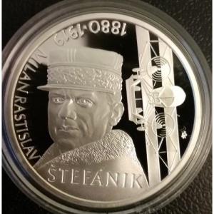 Реверс монеты Словакия, 10 евро, 2019, 100 лет со дня смерти Милана Растислава Штефаника
