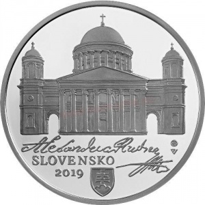 Аверс монеты Словакия, 10 евро, 2019, 200 лет назначению Шандора Руднаи архиепископом Эстергомским