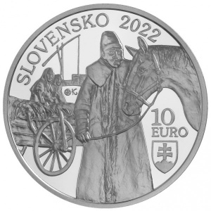 Аверс монеты Словакия, 10 евро, 2022, 220 лет заселению Ковачицы словаками