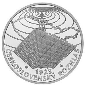 Реверс монеты Словакия, 10 евро, 2023, 100 лет со дня начала регулярного вещания чехословацкого радио