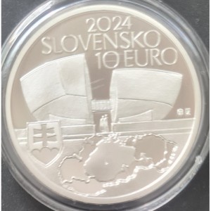 Аверс монеты Словакия, 10 евро, 2024, 80 лет Словацкому национальному восстанию